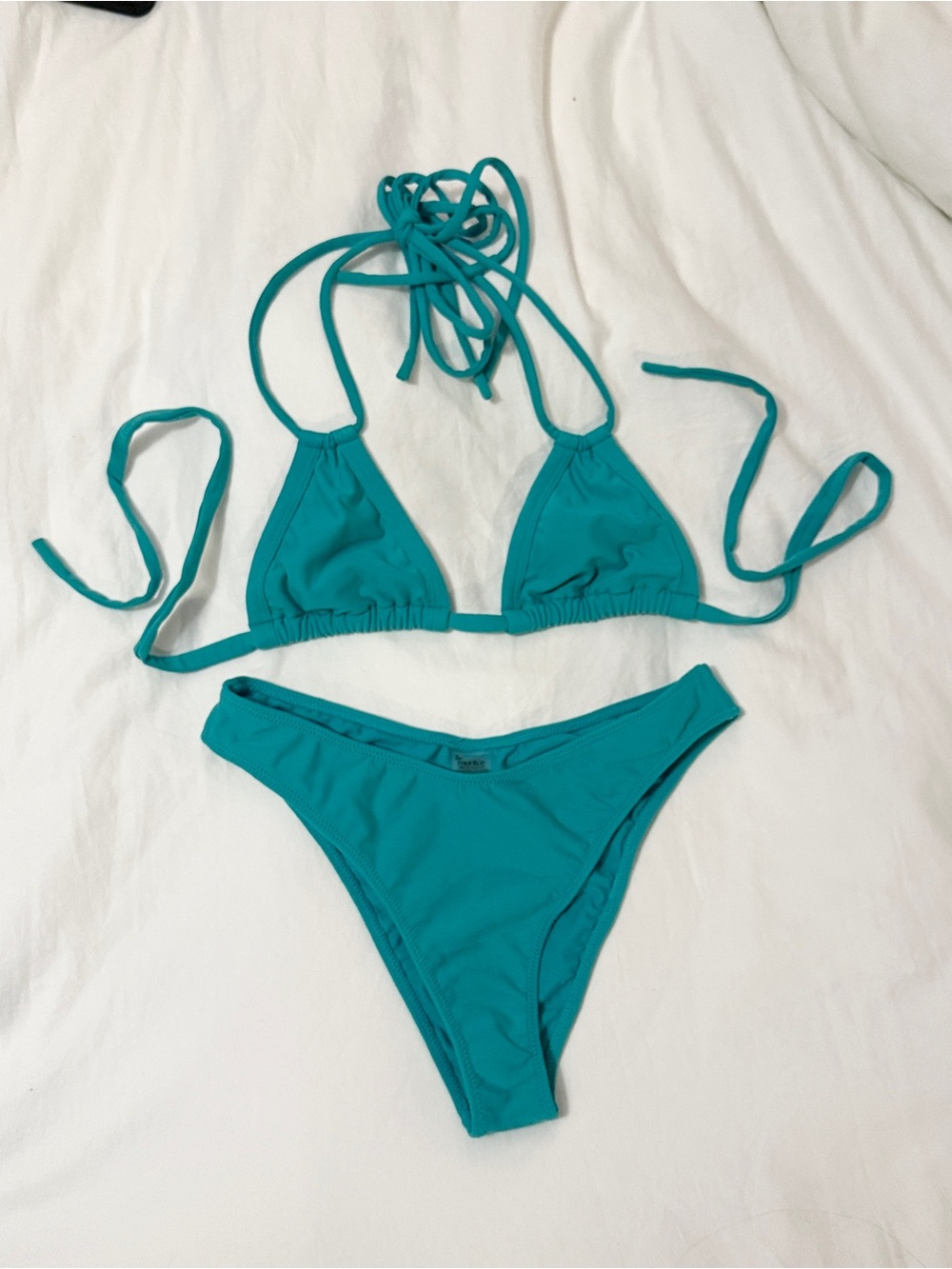 Montce Teal Triangle String Bikini Set